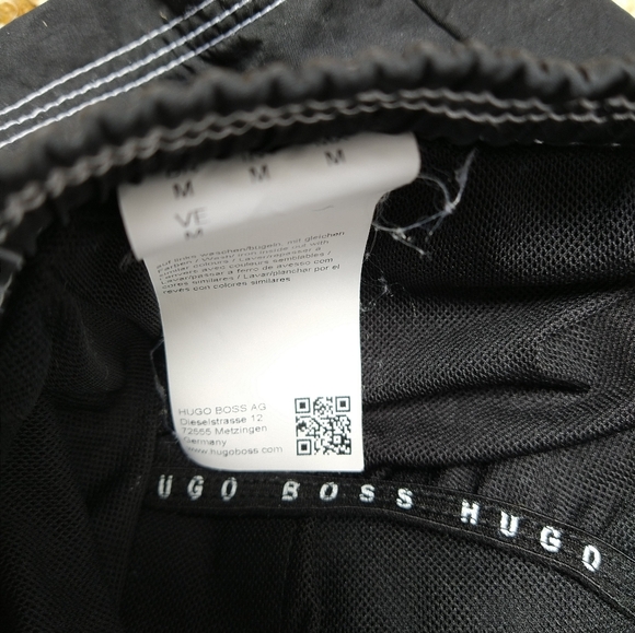 Hugo Boss Men's Swim Trunks Shorts - M Medium Black White Logo - Picture 6 of 7